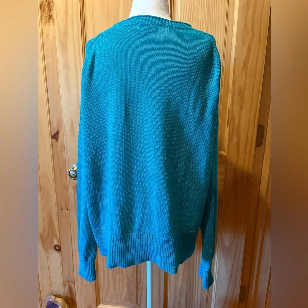 J.Crew Relaxed Linen-Cotton Blend Beach Sweater Jade Green women’s L